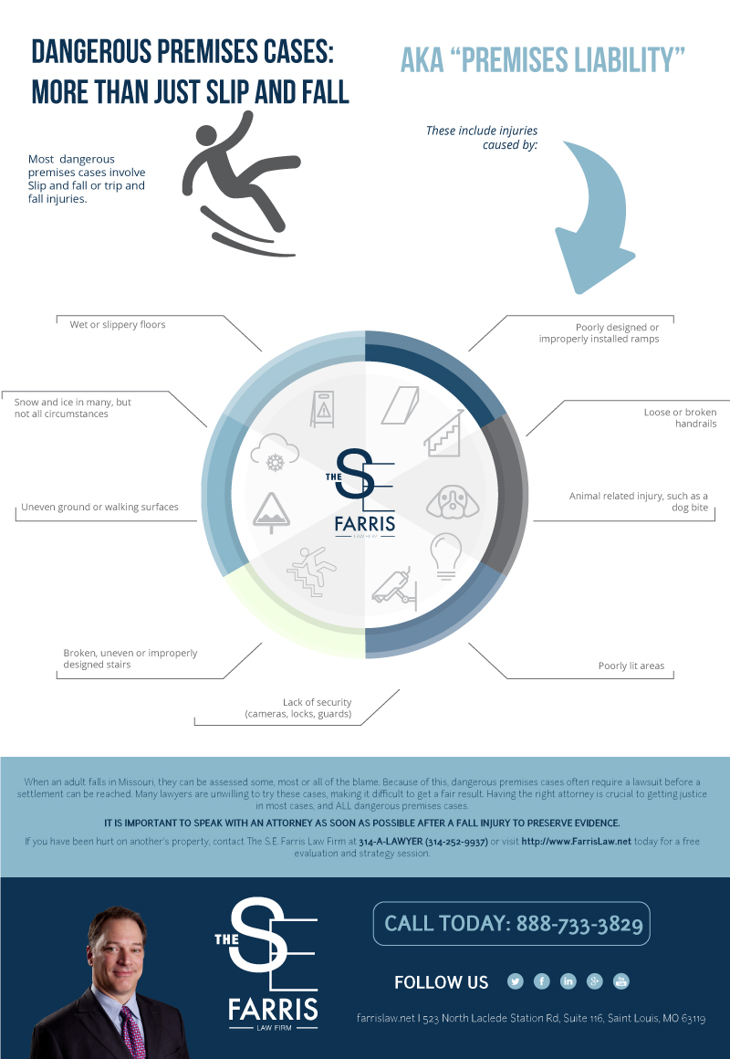 Dangerous Premises Cases: More than Just Slip and Fall - Infographic - The S.E. Farris Law Firm