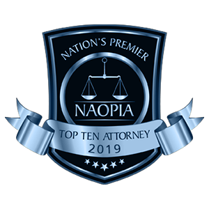 NAOPIA badge for top ten attorney of 2019