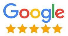 google logo and 5 gold stars